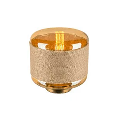 Bordlampe PANTILO ROPE 19 cylindrisk E27, guld dæmpbar