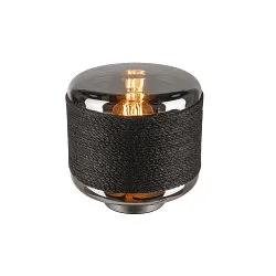 table lamp PANTILO ROPE 19 cylindrical E27, silver dimmable