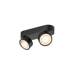 Væg- og Loftlampe KALU 2.0 DOUBLE PHASE 2-flammer, UGR < 19, kardanisk drejning IP20, sort dæmpbar
