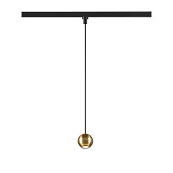 1-faset pendul DYSKO down, balleformet IP20, blank, guld dæmpbar