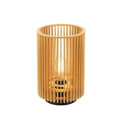 Bordlampe WUD TL cylindrisk E27 IP20, naturlig farve dæmpbar