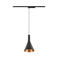 1-faset pendul LALU® SET CONE 15 med skærm, CCT Switch, sæt med 1 IP20, sort dæmpbar