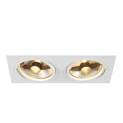 Indbygningsspot NEW TRIA ES111 2 SQUARE, 2xGU10, 230V, inkl. Clip fjedre, hvid