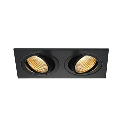 LED Downlight Set NEW TRIA II DL SQUARE Recessed luminaire, 2x6W, 38°, 2700K, incl. driver, clip springs, white