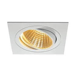 LED Indbygningsspot NEW TRIA DL SET, firkantet, COB LED, 2700K, 30°, inkl. netdel, Clip fjedre, hvid