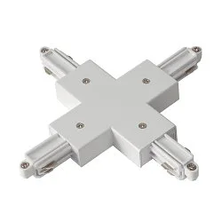 X-samlestykke til 1-Faset 230 volt strømskinne, monteret version, hvid