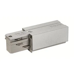 EUTRAC Feed-In for 3-Phase High voltage Track Earth right, Feed-In 2, silver grey