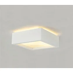 Plaster Ceiling luminaire GL 104 E27, rectangular, white plaster