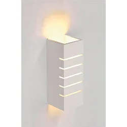 Væglampe GL 100 SLOT, kvadratisk, hvid Gips, E14, max. 40W