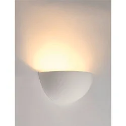 Væglampe GL 101 E14, halv rund, hvid Gips, max. 40W