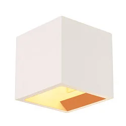 Gips Væglampe PLASTRA CUBE, firkantet, hvid Gips, G9, max. 42W