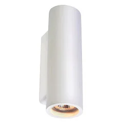 Væglampe PLASTRA Tube, Gips, hvid, 2xGU10