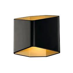 LED Væglampe CARISO 2, 7,6W, COB LED, 3000K, sort/messing