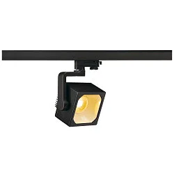 LED 3-Faset Spot EURO CUBE, 28,5W, 3000K, 60°, inkl. 3-Faset-Adapter, sort