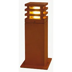 LED Outdoor Floorlamp RUSTY SQUARE 40, IP55, 40 x 12 x 12cm, 8.6W 3000K 90lm, FeCSi steel rust color