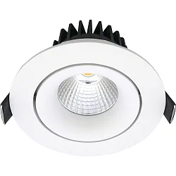 Indbygningslampe VELIA TILT rund IP44, hvid mat dæmpbar 11W 2700K
