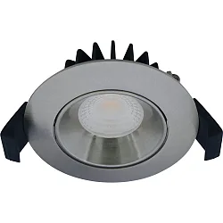 recessed luminaire VELIA LOW PROFILE round IP44, brushed aluminium dimmable 5,5W 340lm 4000K