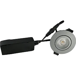 recessed luminaire LOW PROFILE round IP54, grey dimmable 6W 470lm 3000K
