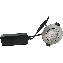 recessed luminaire LOW PROFILE round IP54, brushed aluminium dimmable 6W 510lm 4000K