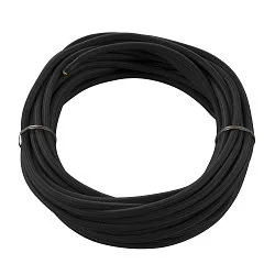 PVC lead with material cover, 3-pole, 10m, black