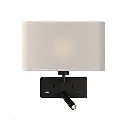 Væglampe ROMEO 16/3971 med afbryder, med USB tilslutning, justerbar E27 IP20