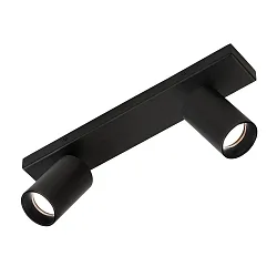 Spot bar GINA 3874/R2, 2 flames, 2x GU10 max. 10W, adjustable, black