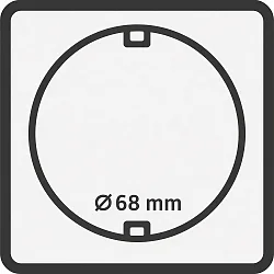 Tomt felt hul 68mm