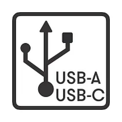 stikkontakt USB-A + USB-C (NO 4417 /-19) 2-fold, med USB tilslutning, med dæksel, grå, sort