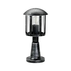 Sokkellampe Landstil Vintage Type nr. 0542, IP44, højde 60cm, E27 QA55 maks. 57W, Støbt aluminium / Akrylglas klar, sort-sølv
