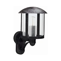 Udendørs Væglampe Landstil Vintage Type nr. 1834, stående med beslag, IP23, E27 QA55 maks. 57W, Støbt aluminium, sort-sølv