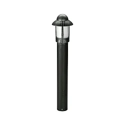 Pullertlampe Landstil Natvagt Type nr. 2025, IP44, højde 90cm, E27 QA55 maks. 57W, Støbt aluminium / Opalglas, sort