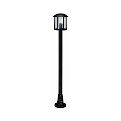 Gulvlampe Landstil Vintage Type nr. 4139, E27, IP44, højde 116cm, E27 QA55 57W, Støbt aluminium / Akrylglas klar, sort-sølv