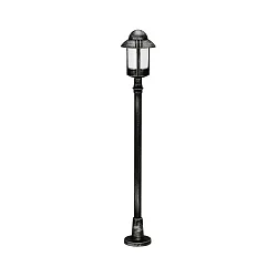Path light Country style Night watchman Type No. 4141, IP44, height 120cm, E27 QA55 max. 57W, cast alu, black-silver