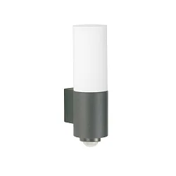 LED Udendørs Væglampe Type nr. 0277 med bevægelsesdetektor (Type nr. 2278), 10W 3000K 900lm, Støbt alu, dæmpbar, antracit