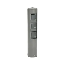 Udendørs Sokkelkolonne Type nr. 2102, 3-vejs, IP44, uden Skiftefunktion, Støbt aluminium, antracit
