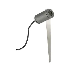 LED Jordspyd lampe Type nr. 2433, IP54, rund, 230V AC/DC, 4W 3000K 230lm, svingbar, Støbt alu / Sikkerhedsglas, antracit