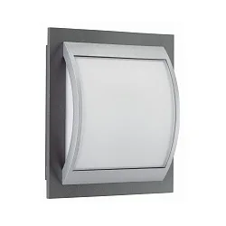 Udendørs Væg- og Loftlampe Type nr. 6202, IP44, 26.5 x 30cm, E27 QA55 maks. 57W, Støbt aluminium / Opalglas, sølv / antracit