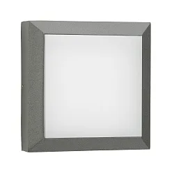 Udendørs LED Væg- og Loftlampe Type nr. 6560, IP54 IK08, 19 x 19cm, 8W 3000K 880lm, Støbt alu / Opalglas, dæmpbar, antracit