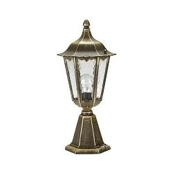 Sokkellampe Landstil Type nr. 0541, IP23, højde 53cm, E27 QA55 maks.57W, Støbt aluminium / Katedralglas, sort