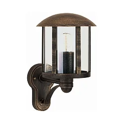 Udendørs Væglampe Landstil Vintage Type nr. 1834, stående med beslag, IP23, E27 QA55 maks. 57W, Støbt aluminium / klar, brun