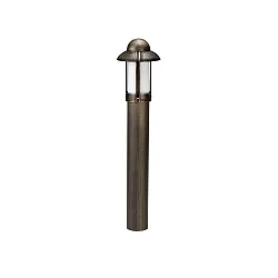 Pullertlampe Landstil Natvagt Type nr. 2025, IP44, højde 90cm, E27 QA55 maks. 57W, Støbt aluminium / Opalglas, brun-messing