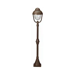 Gulvlampe Landstil Dobbelt kuppel 2 Type nr. 2029, 135cm, IP44, E27 QA55, Støbt alu / Bobleglas klar, brun-messing matt