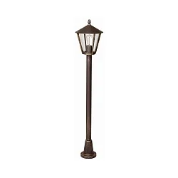 Gulvlampe Landstil moderne Type nr. 4129, IP44, 135.5cm, E27 QA55 maks. 57W, Støbt alu / Akrylglas klar, brun-messing matt
