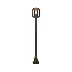 Gulvlampe Landstil Vintage Type nr. 4139, E27, IP44, 116cm, E27 QA55 57W, Støbt alu / Akrylglas klar, brun-messing