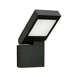 LED Udendørs Væglampe Type nr. 0111, IP44, 14W 3000K 1400lm, svingbar 90° trinløs, Støbt aluminium / Opalglas, sort matt