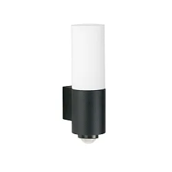 LED Udendørs Væglampe Type nr. 0277, bevægelsesdetektor (Type nr. 2278), 10W 3000K 900lm, Støbt alu, opal, dæmpbar, sort