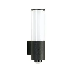Udendørs Væglampe Type nr. 0311 med bevægelsesdetektor (Type nr. 0320), IP44, E27 maks. 20W (LED), rustfrit stål, sort matt