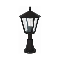 Sokkellampe Landstil moderne Type nr. 0529, IP44, 56.5cm, E27 QA55 maks. 57W, Støbt alu / Acryglas klar, sort matt