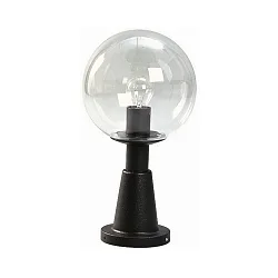 Sokkellampe Type nr. 0538, med glasKugle Ø 25cm, E27, sort matt / Klar glas