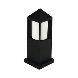 Sokkellampe Type nr. 0556, IP44, højde 38cm, E27 QA55 maks. 57W, Støbt aluminium / Opalglas cylinder, sort matt